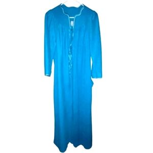 Vintage Evelyn Pearson 3/4 Sleeve Snap Front House Coat Robe With Pockets. MD